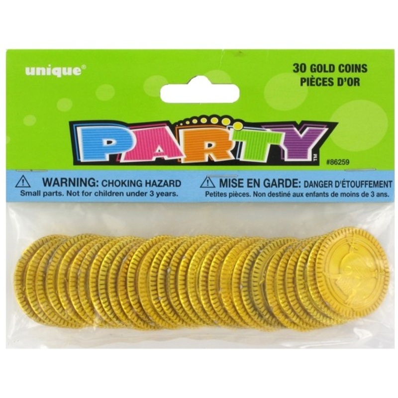 Pirate treasure gold coins table setting
