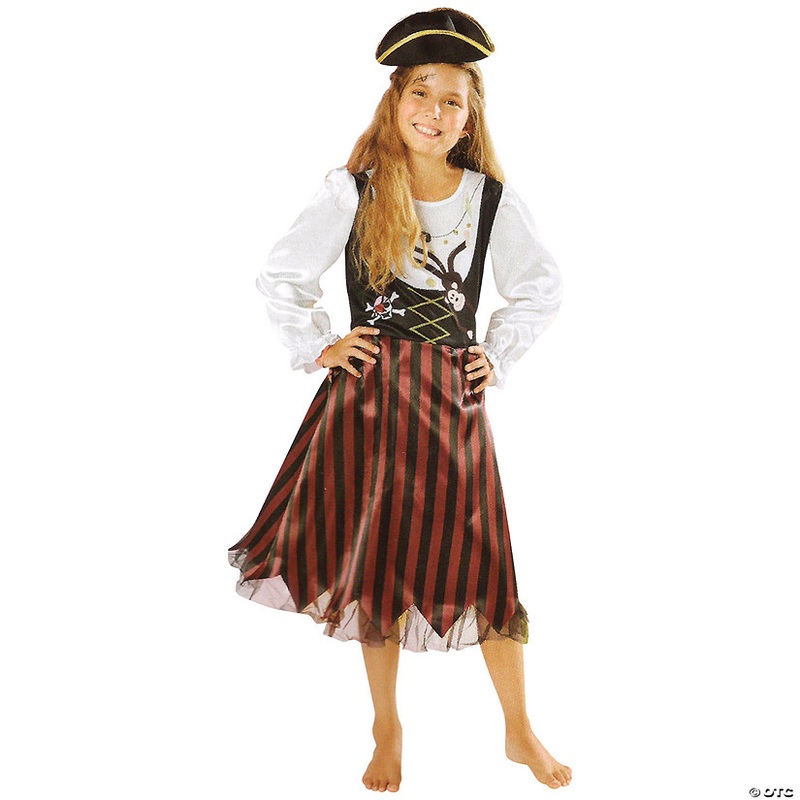 Red and Black Pirate Girl Child Halloween Costume – Medium