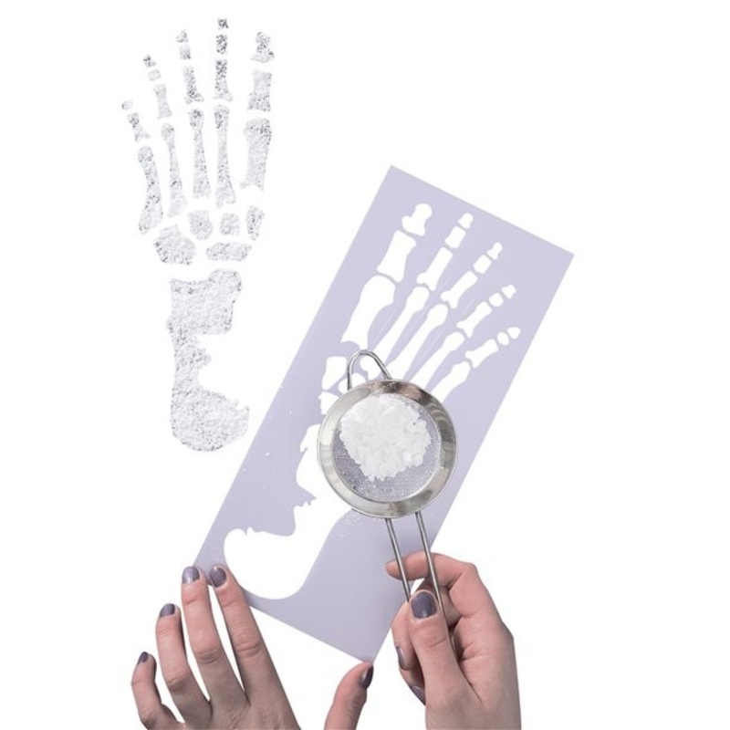 2 skeleton foot stencils