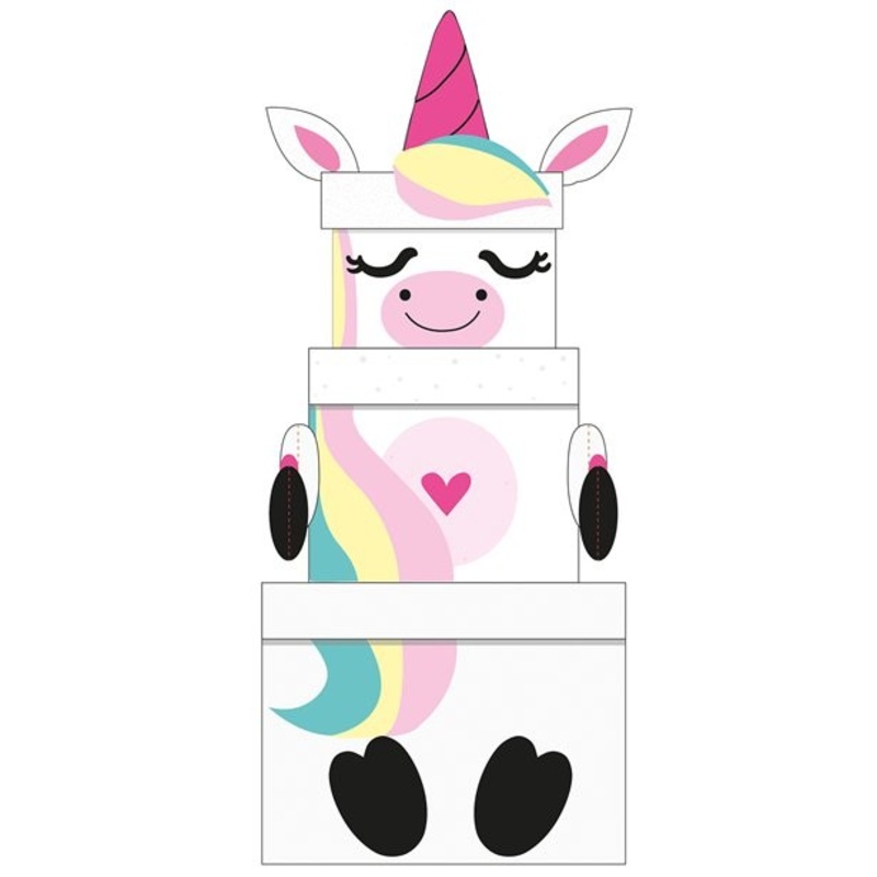 3 unicorn gift boxes to stack