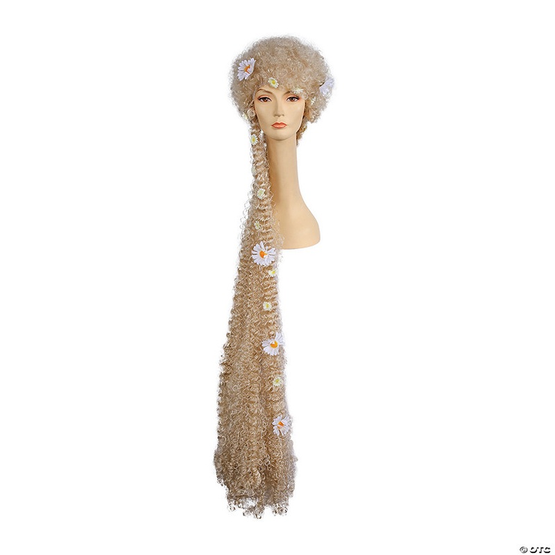 Adults Blonde Godiva Wig with Flowers