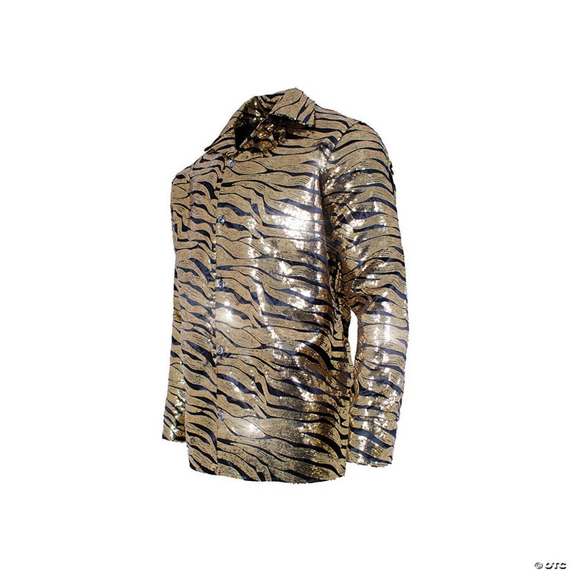 Adults Gold Sequin Tiger Shirt