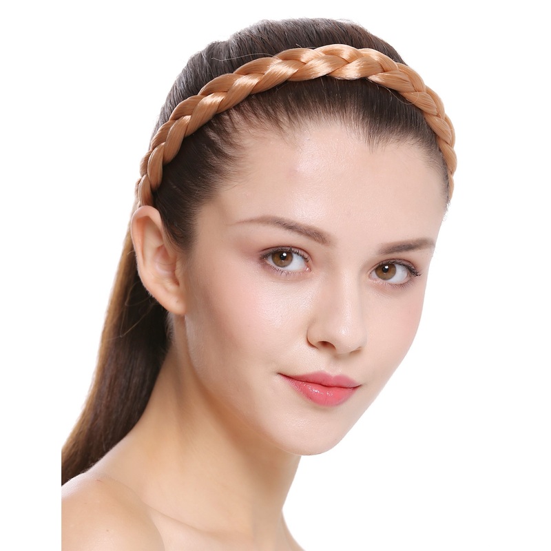 Hair band loop Alice band plaited traditional 1 inch wide copper blonde CXT-007