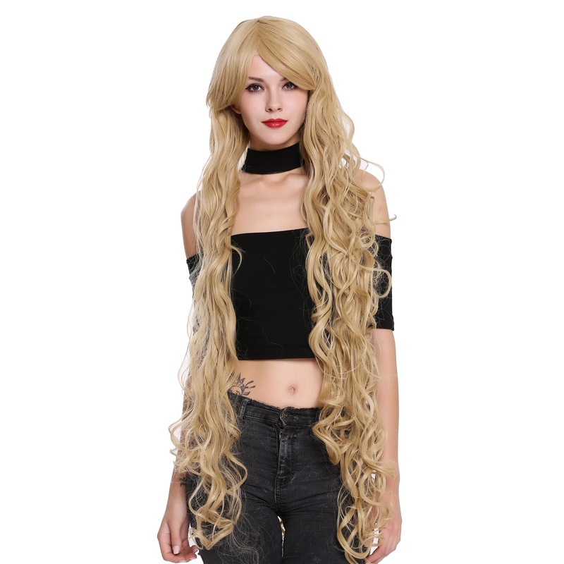 Lady Wig extremely long Rapunzel fairy tale curled curls bright blond CL-100