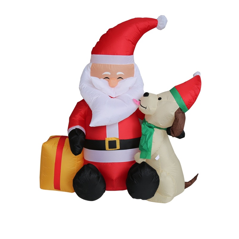 Popular Sale Christmas Decoration Santa Clause with Dog