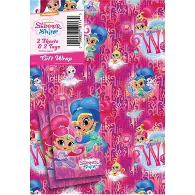 2 Shimmer & Shine Wishes gift wrapping sheets