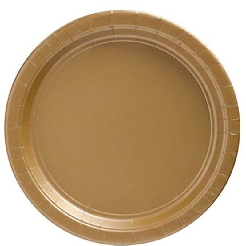 50 gold paper plates Geneva 17cm