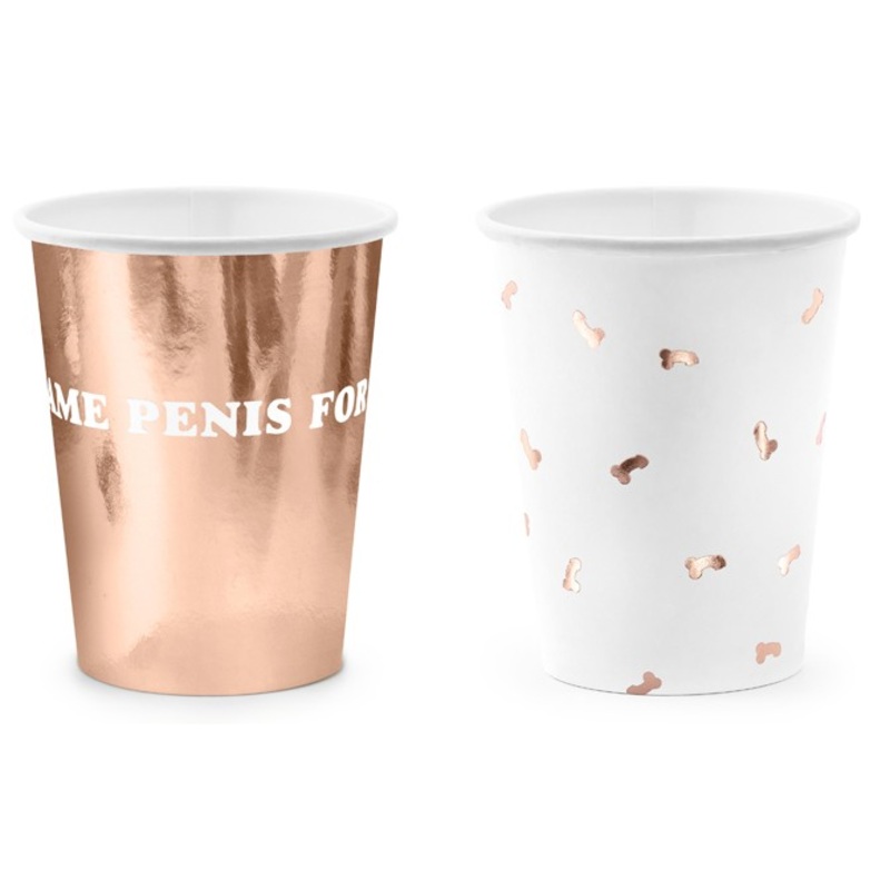 6 Same Penis paper cups 220ml