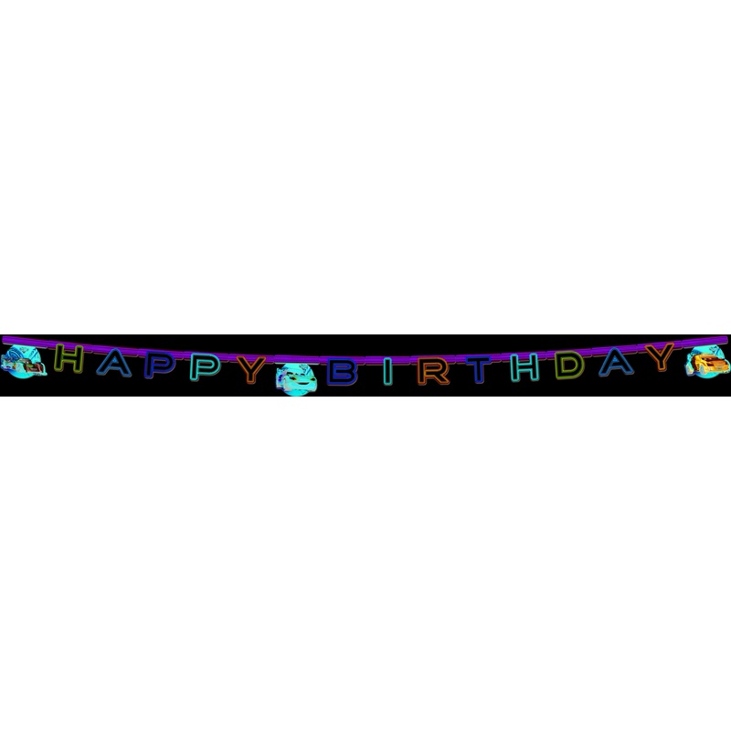 Cars Neon City Happy Birthday garland 220cm