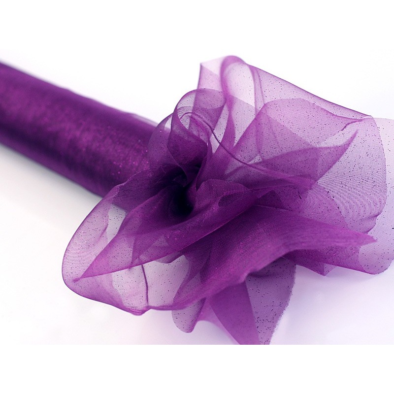 Glitter organza Daphne violet 9m x 36cm