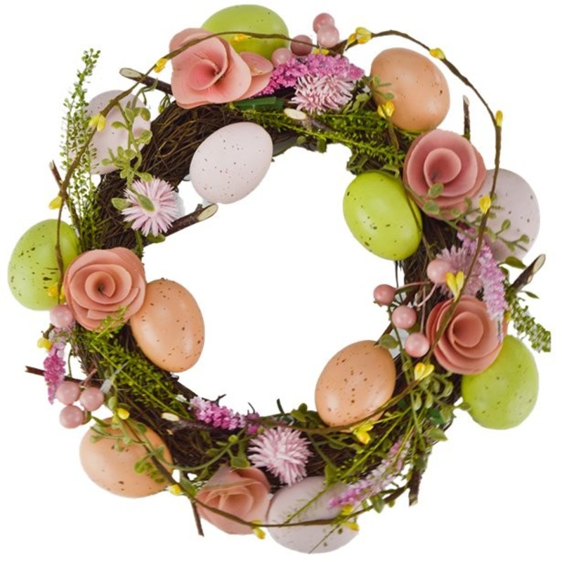 Spring awakening Easter eggs wreath