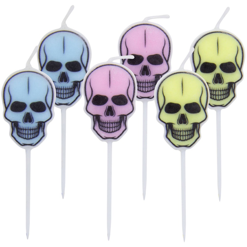 6 Haunted Night pastel cake candles
