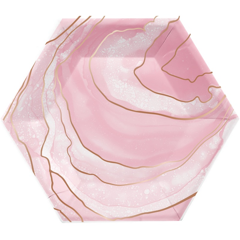 8 Rosy Blossom paper plates 20cm