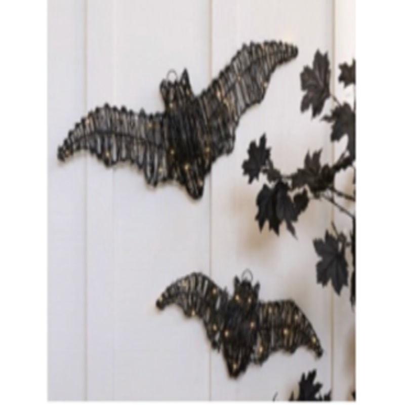 Braided hanging figure – Black Bat with LEDs