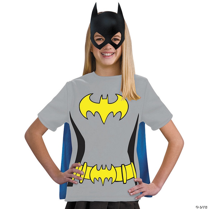 Girls Batgirl T-Shirt with Cape Costume