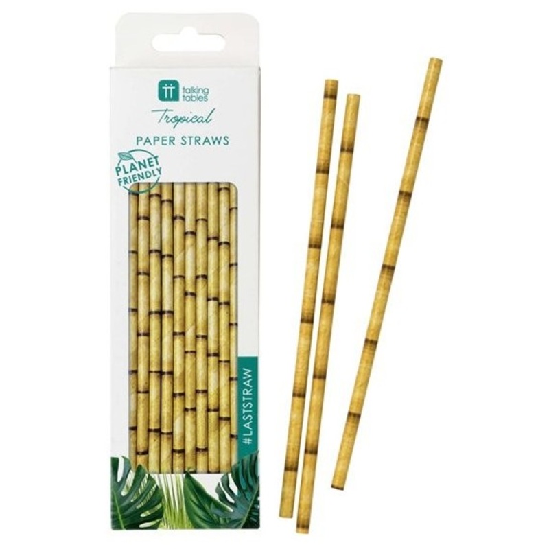 30 paper drinking straws bamboo
