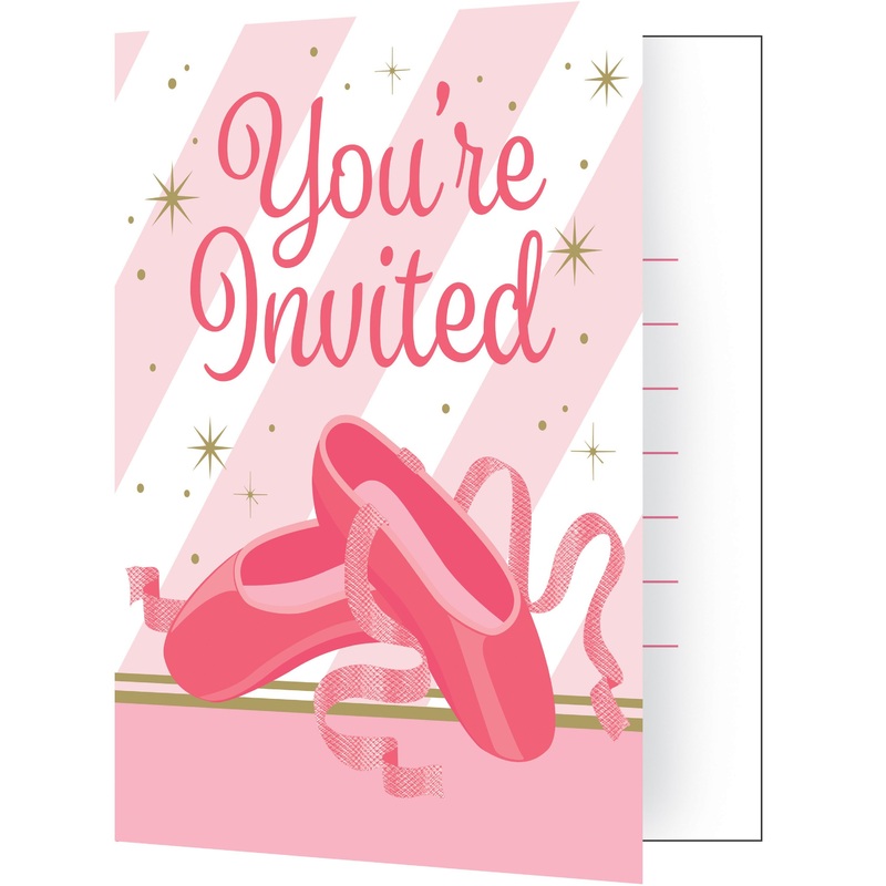 8 Royal Ballerina invitation cards