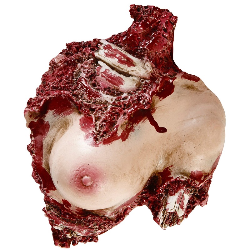 Bloody fleshy woman’s torso