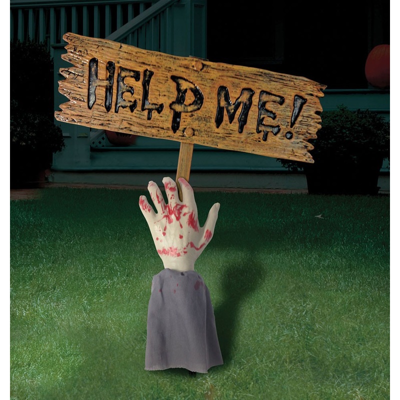 Hand With Help Me! Sign Halloween Decoration