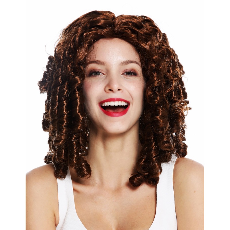 Lady party wig Halloween Baroque Gothic Lolita ringlets curls long brown 91056