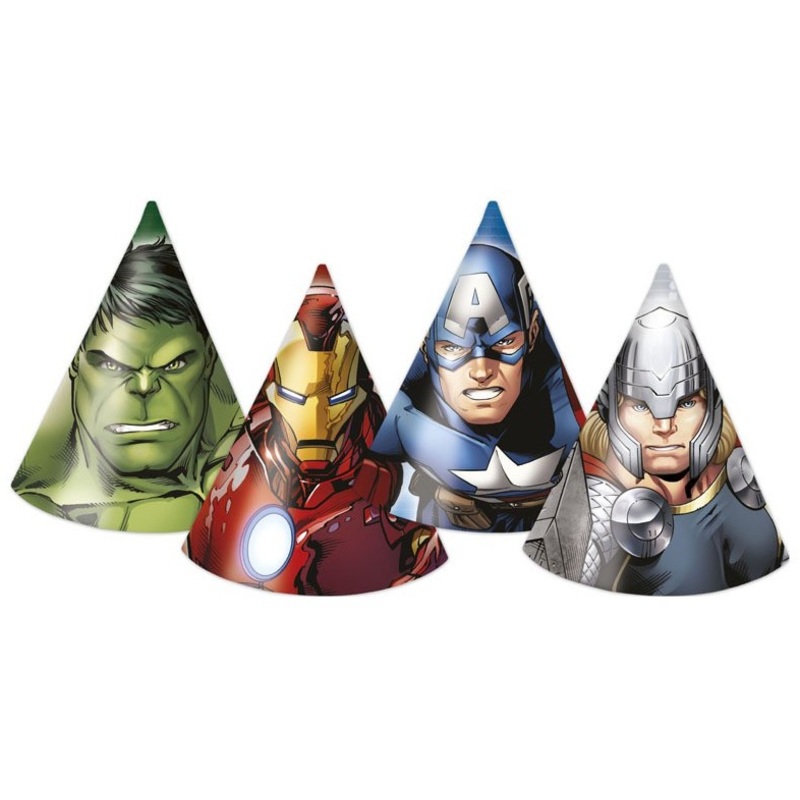 6 Avengers superhero party hats