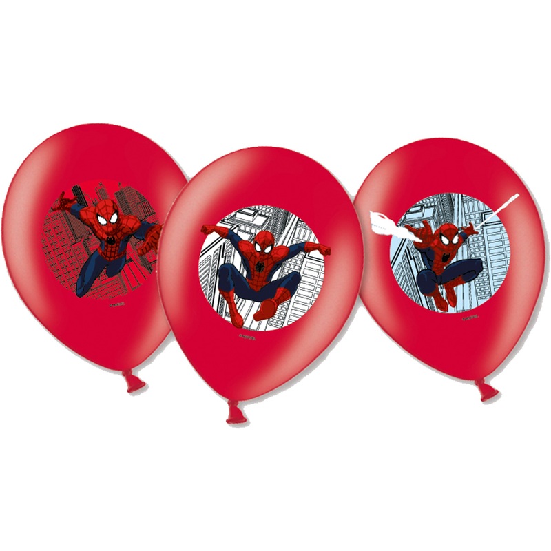 6 Spiderman In Action balloons 27.5cm