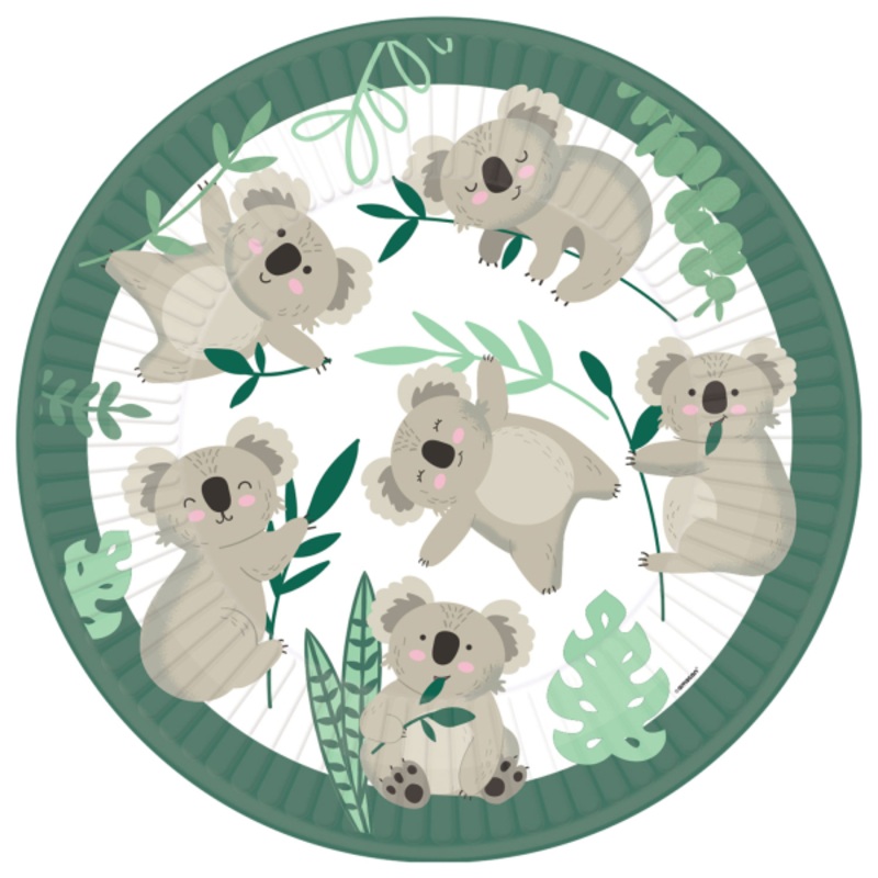 8 cute koala paper plates 23cm