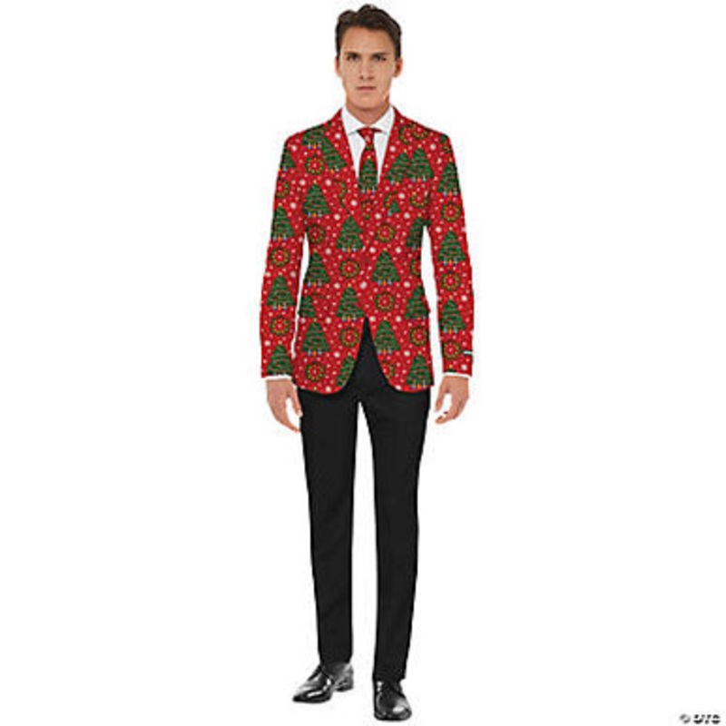 Christmas Trees Jacket & Tie Set – Men’s  Medium