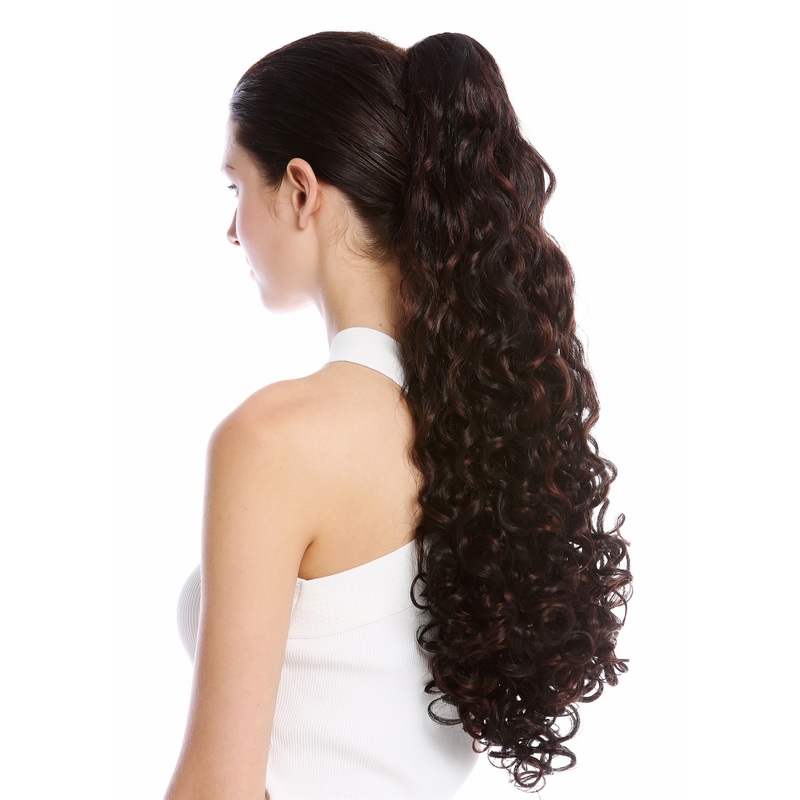 Ponytail Hairpiece very long voluminous curled curls mahogany brown 9563B-V