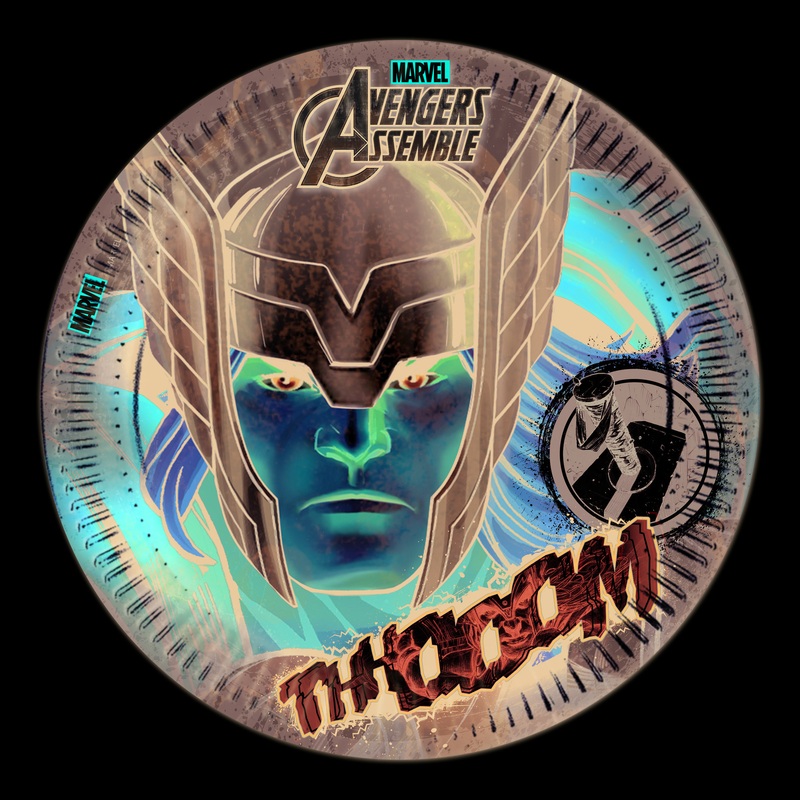 8 Avengers League Thor paper plates 23cm