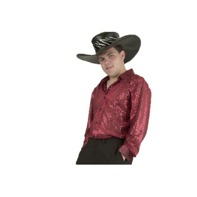 Mac Daddy Sequin Shirt Red  Medium