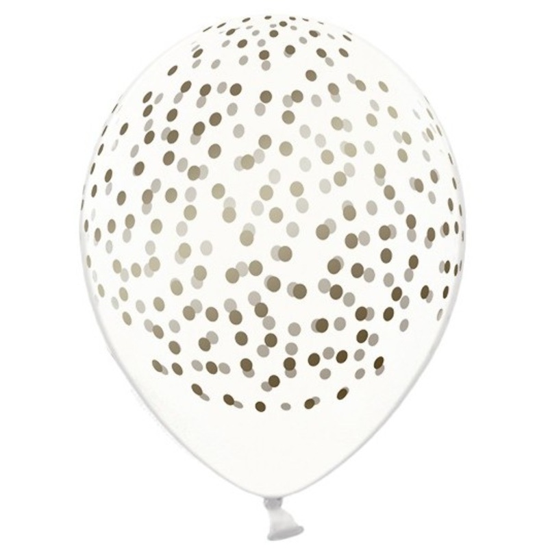 50 transparent golden dots balloons 30cm