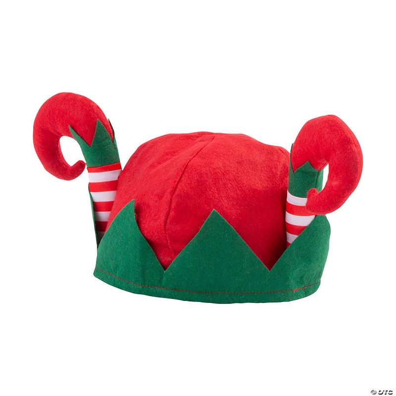 8 x 24 Red & White Holiday Felt Hat with Elf Legs – 12 Pc.