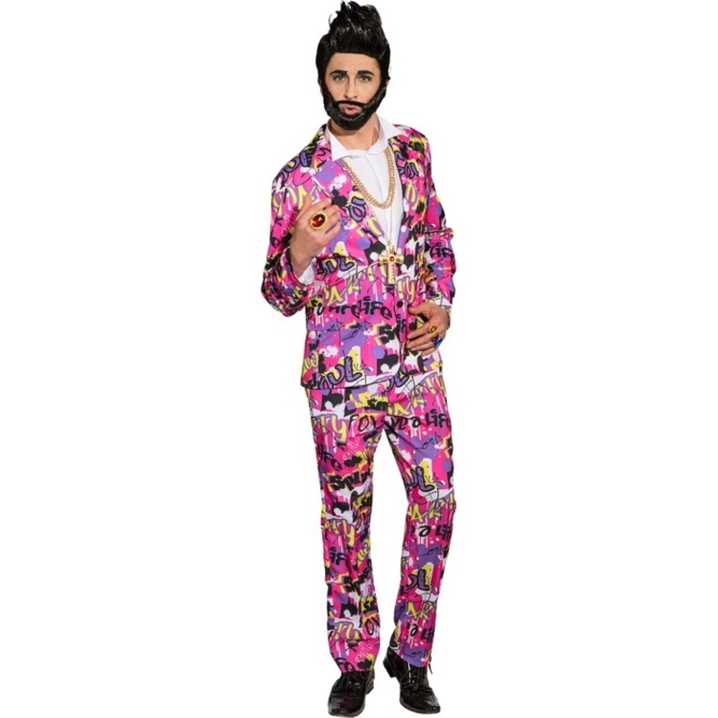 Colorful graffiti party men suit 46