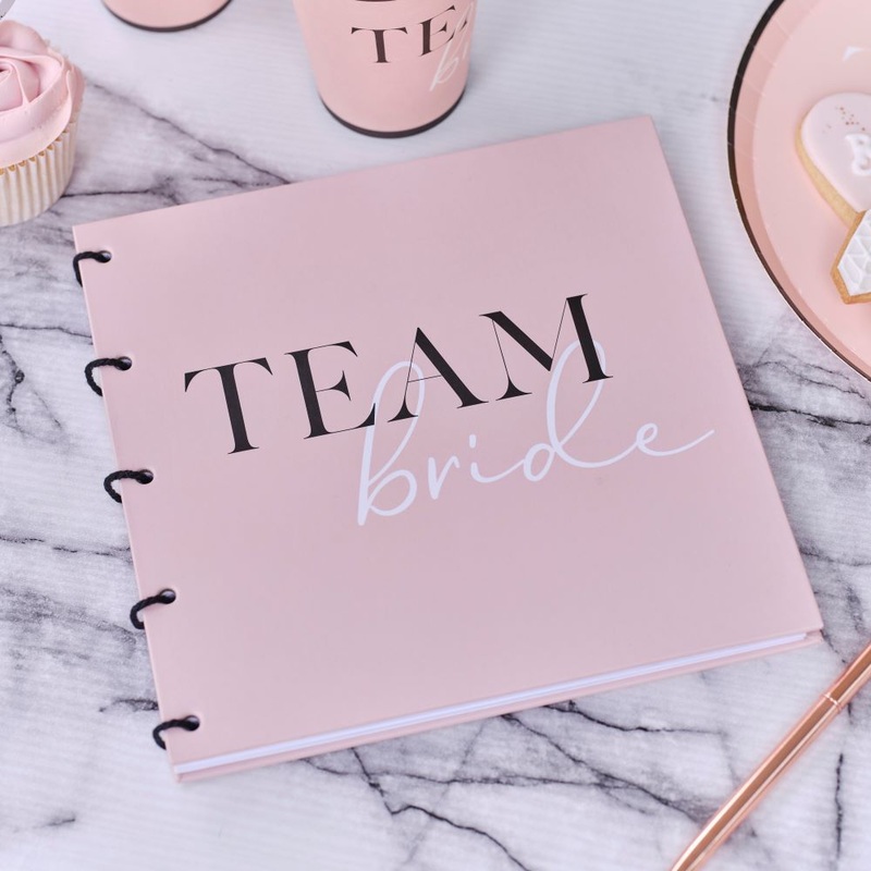 Pink & Black Team Bride Guest Book