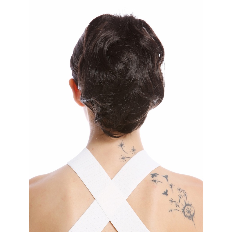 Ponytail Hairpiece Extensions short great volume wavy dark brown 8