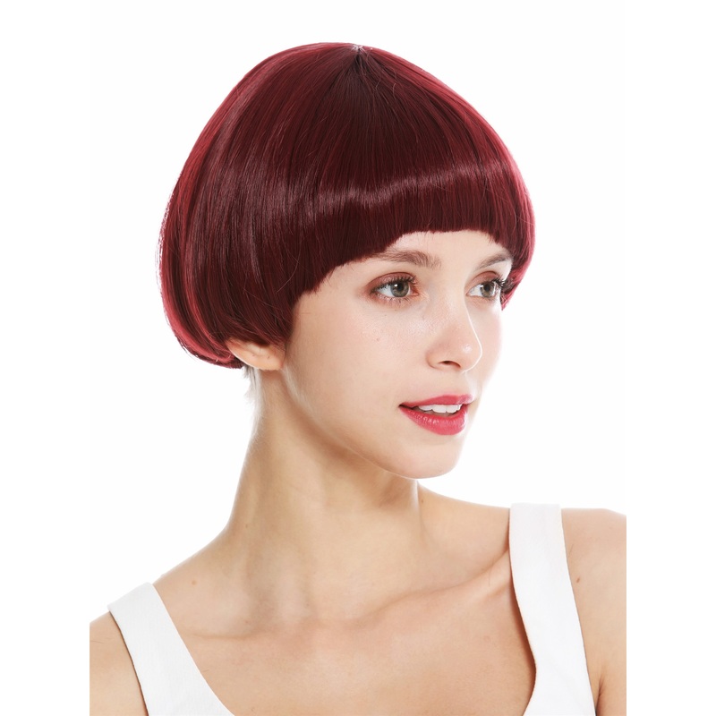 Women’s wig short classic bob voluminous french classy retro red YZF-41060-118