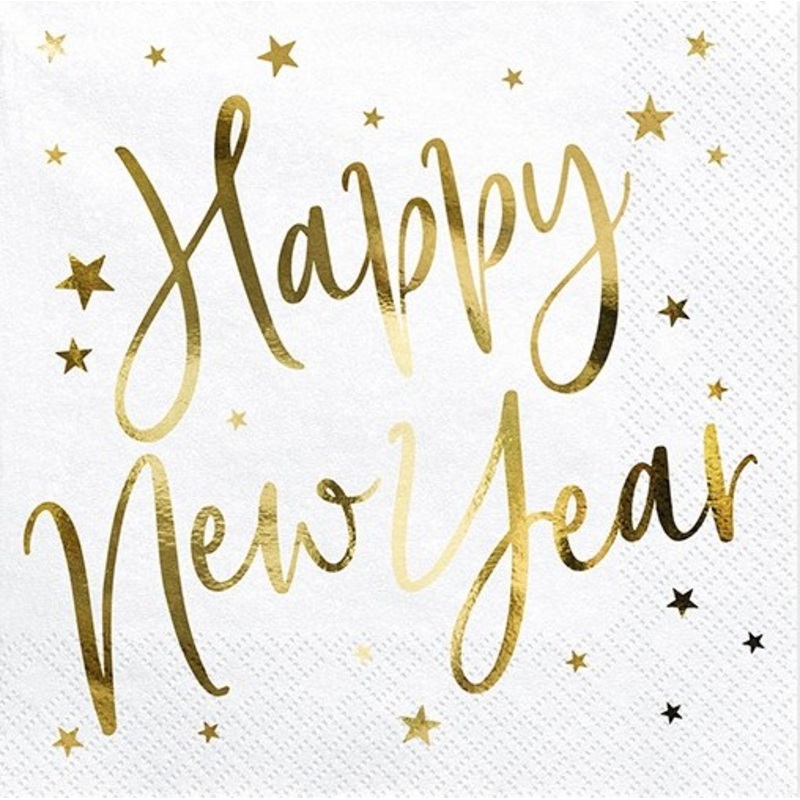 20 VIP New Year napkins 33cm