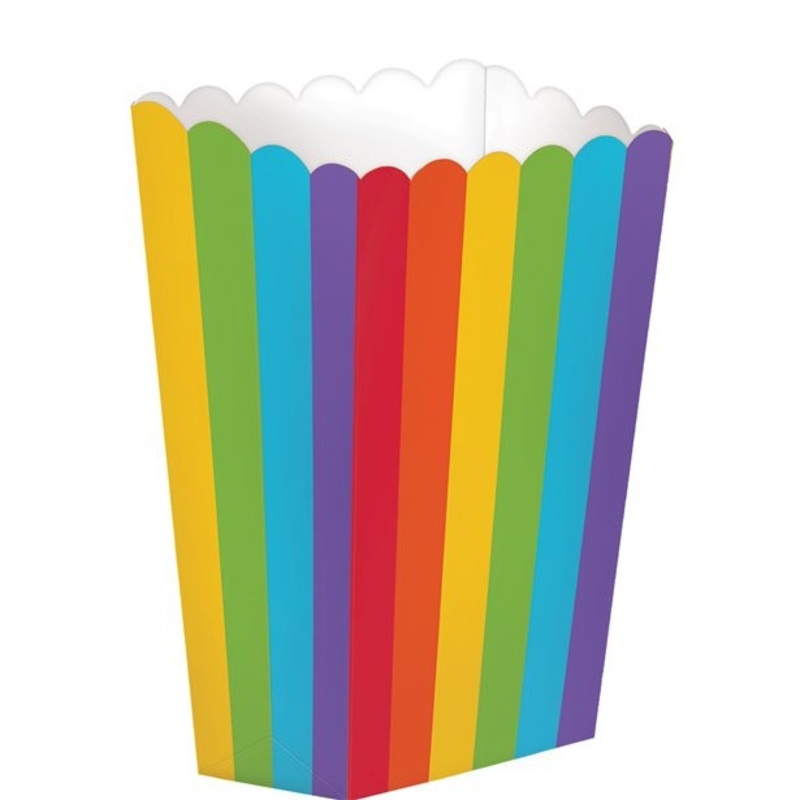5 rainbow popcorn bags 13cm