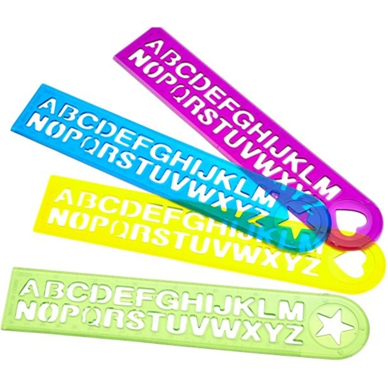 Alphabet ruler stencils 18cm
