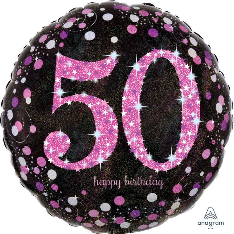 50th Happy Birthday Foil Balloon 18 – Pink