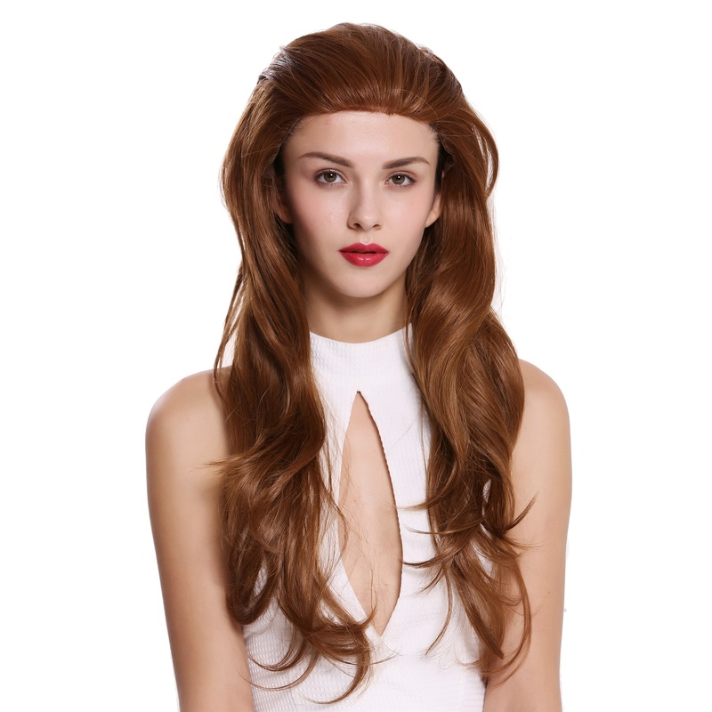 Women’s wig lady lace front long copper-brown reddish blonde mix AL-835-LF
