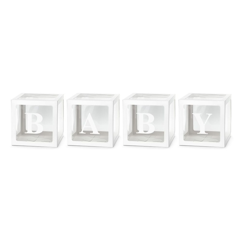4 baby balloon boxes 30×30 white