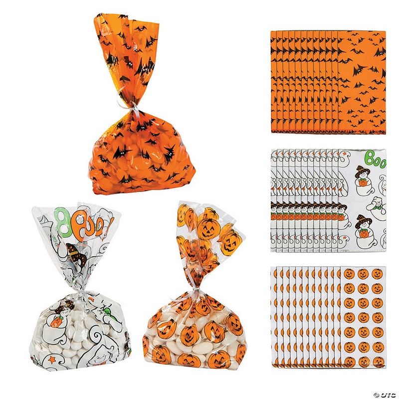 5 x 11 Spooky Halloween Cellophane Bag Assortment – 36 Pc.