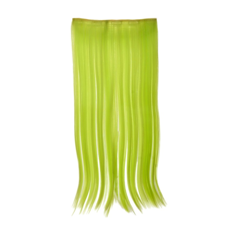 Hairpiece Clip-In Extension wide 5 clips straight neon green YZF-3177-TF2606