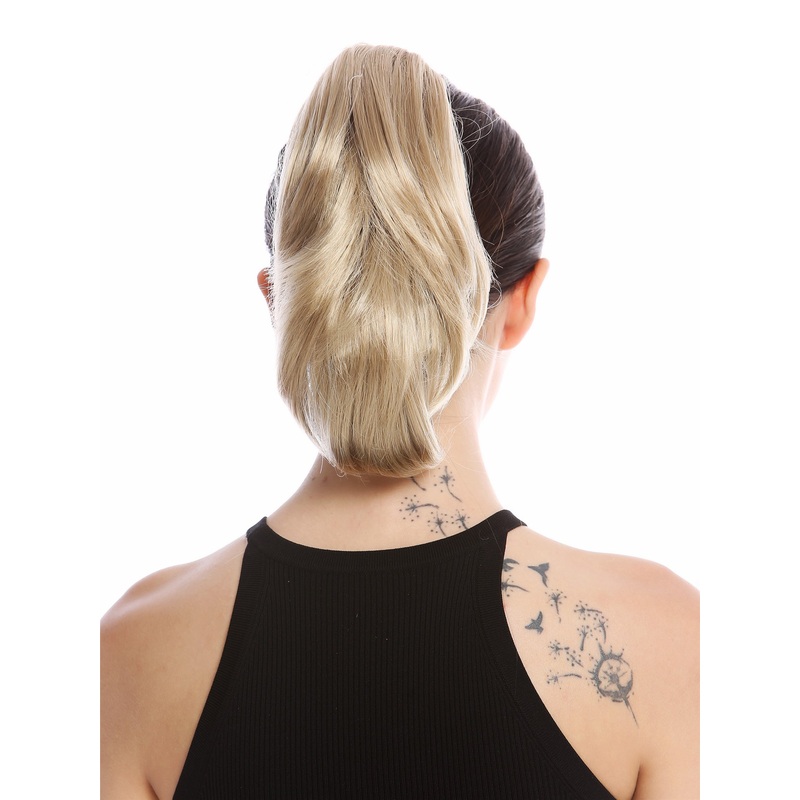Ponytail Combs Clamp short slighty wavy voluminous light ash blond MKB-29