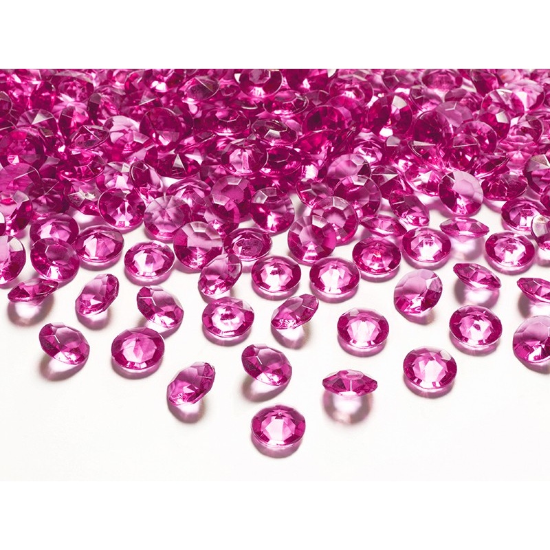 100 scattered diamonds fuchsia 1.2cm