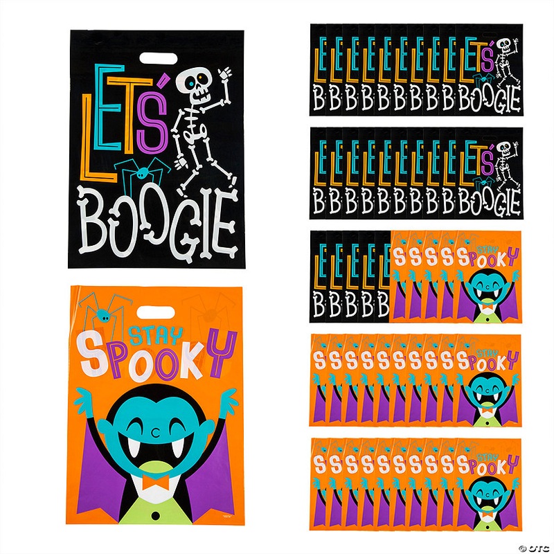 12 1/2 x 17 Bulk 50 Pc. Goofy Ghouls Plastic Trick-or-Treat Bags
