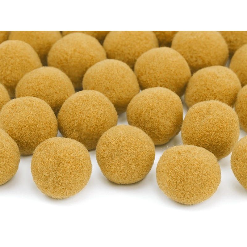 20 plush pompoms light orange 2 cm