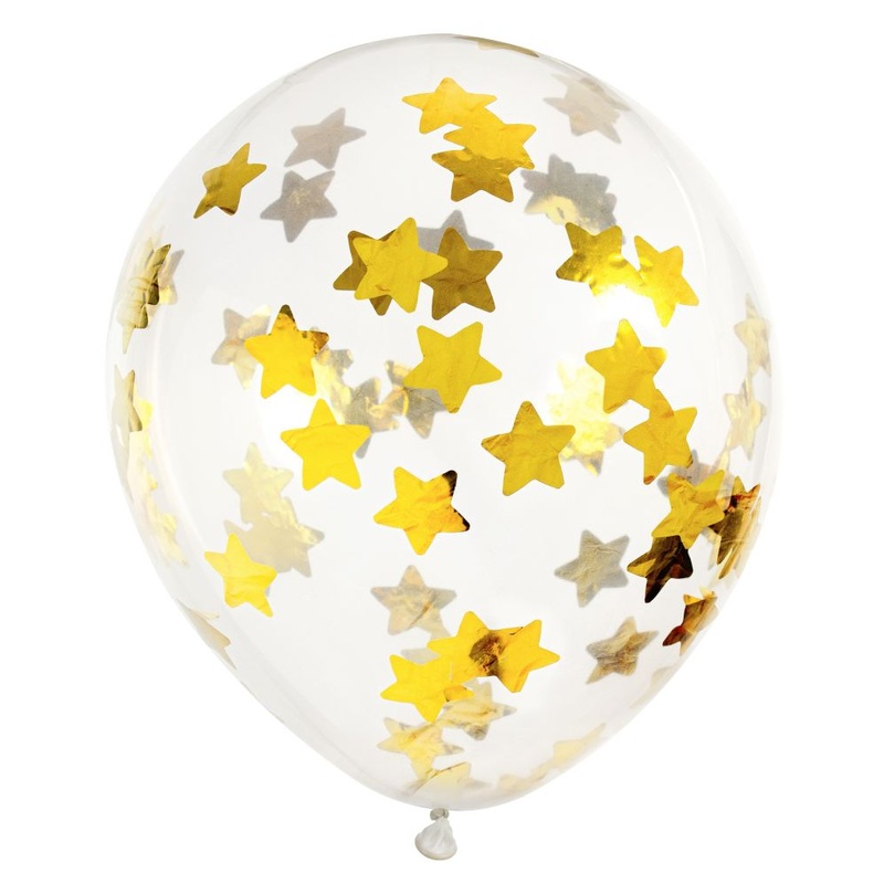 6 confetti star balloons 30cm
